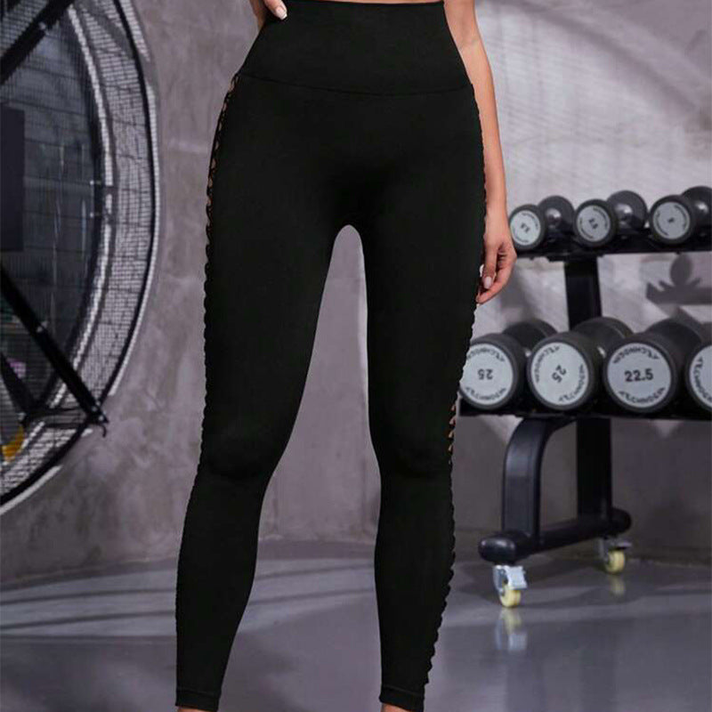 Hollow Tie Dye Printed Yoga Pants High Waist Butt Lift Seamless Sports Gym Fitness Leggings Slim Pants For Women Tight Trousers Yoga Pants fashion novaa