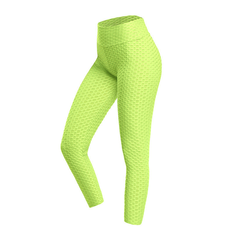 Fitness Yoga Pants Women's Tummy Control High Waist Leggings Running Yoga Pants fashion novaa Fluorescent yellow 3XL