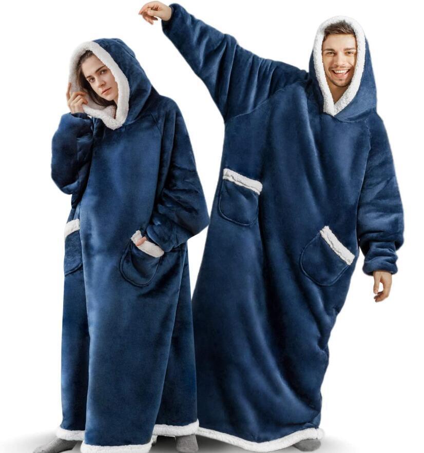 Winter TV Hoodie Blanket Winter Warm Home Clothes Women Men Oversized Pullover With Pockets dress fashion novaa