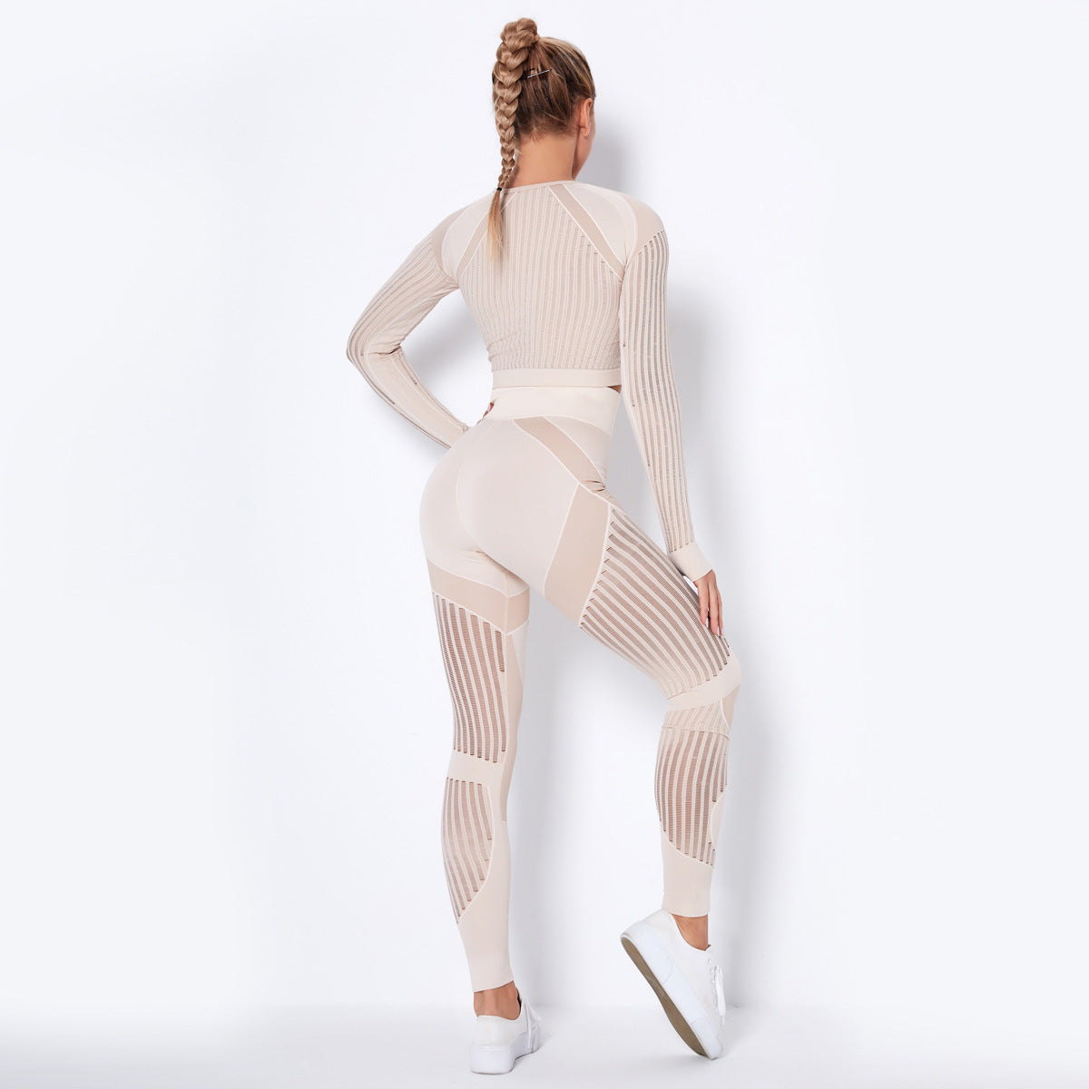 Seamless Knitted Absorbent Yoga Long-Sleeved Suit Yoga Wearsuit Yoga Pants fashion novaa