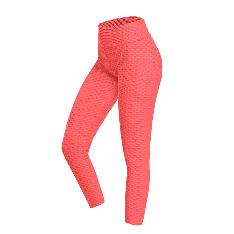 Fitness Yoga Pants Women's Tummy Control High Waist Leggings Running Yoga Pants fashion novaa Fluorescent red 3XL