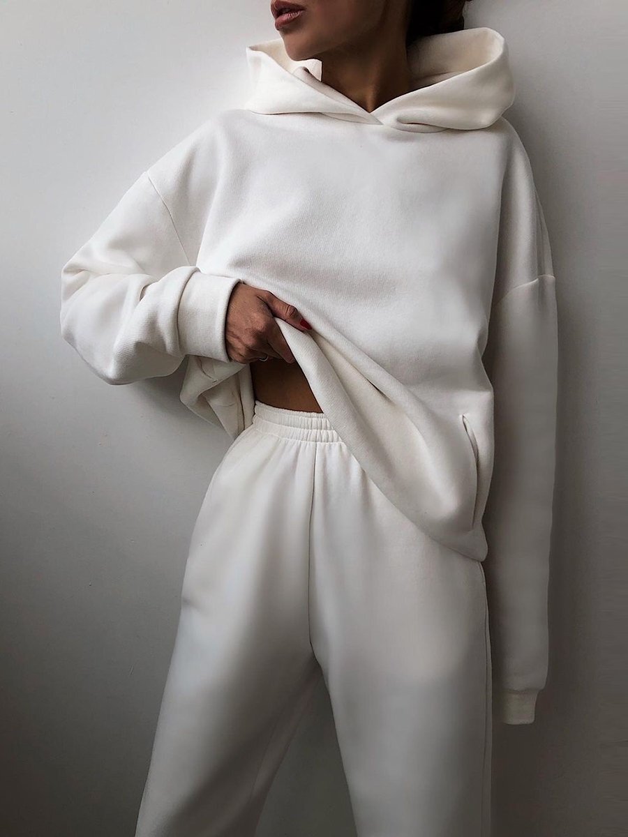 Women's Casual Hooded Sweater Two-piece Suit Clothes Hoodie Tracksuit Trench Coat fashion novaa