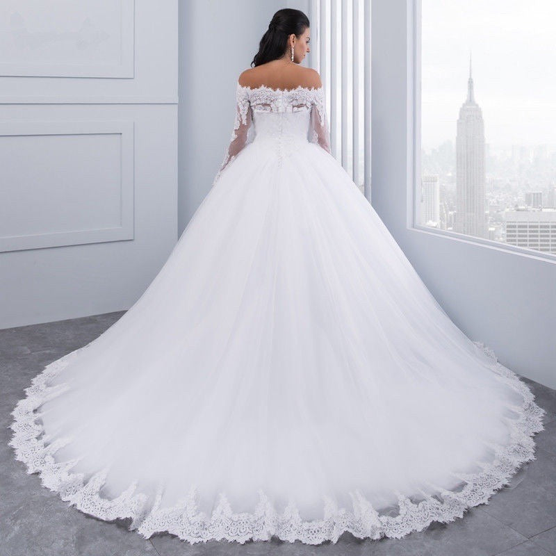 Wedding Bridal Wedding Lace Large Tail Wedding Dresses fashion novaa