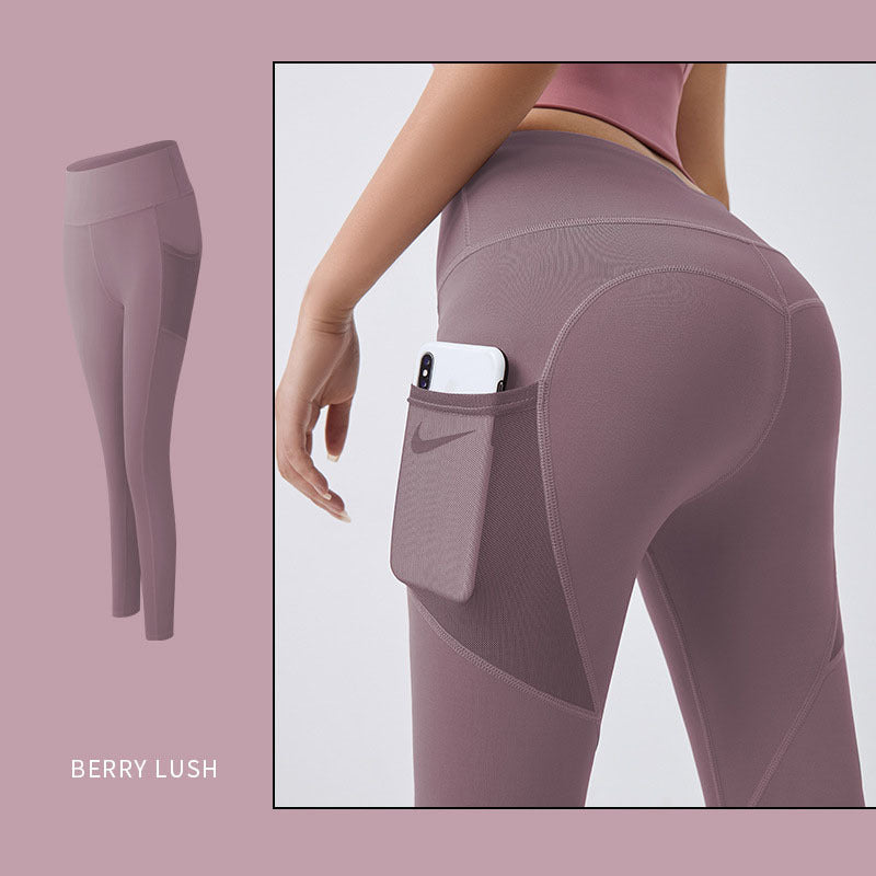 Yoga Pants Women With Pocket Leggings Sport Girl Gym Leggings Women Tummy Control Jogging Tights Female Fitness Pants Yoga Pants fashion novaa Purple 2XL