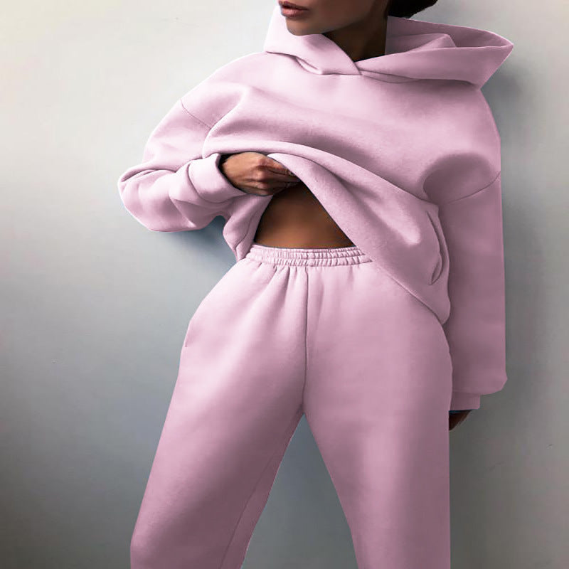 Women's Casual Hooded Sweater Two-piece Suit Clothes Hoodie Tracksuit Trench Coat fashion novaa