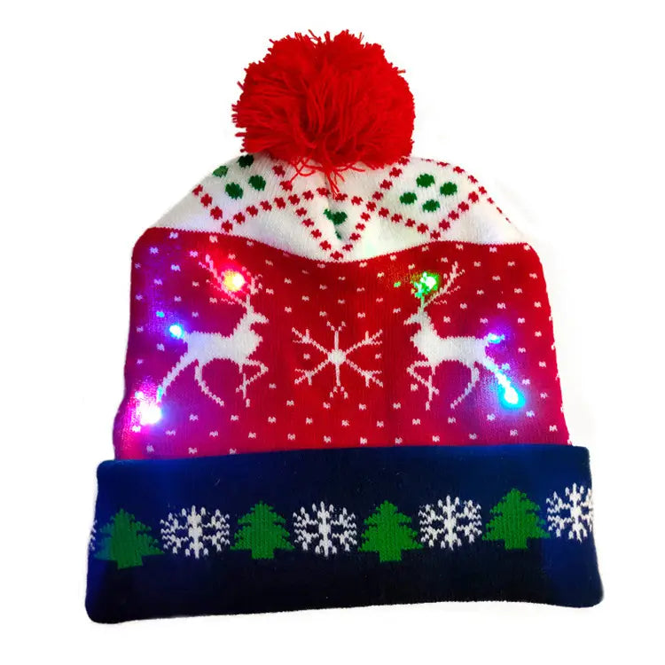 LED Christmas Hat Sweater Knitted Beanie Christmas Light Up Knitted Hat Christmas Gift Kids Xmas New Year Decorations Trending Products fashion novaa