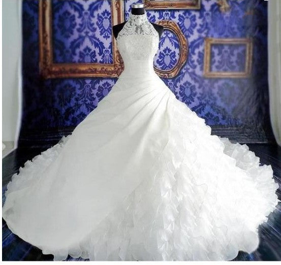 Wedding Dress Wholesale High-end Dress With Big Tail Wedding Dresses fashion novaa White 2XL
