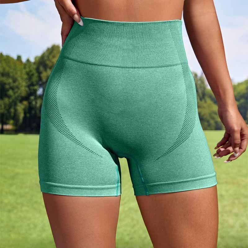 Women Sport Seamless Short Leggings High Waist Elastic Solid Yoga Leggings Ftness Gym Trainning Joggings Pants Women's Denim Pants fashion novaa Green L