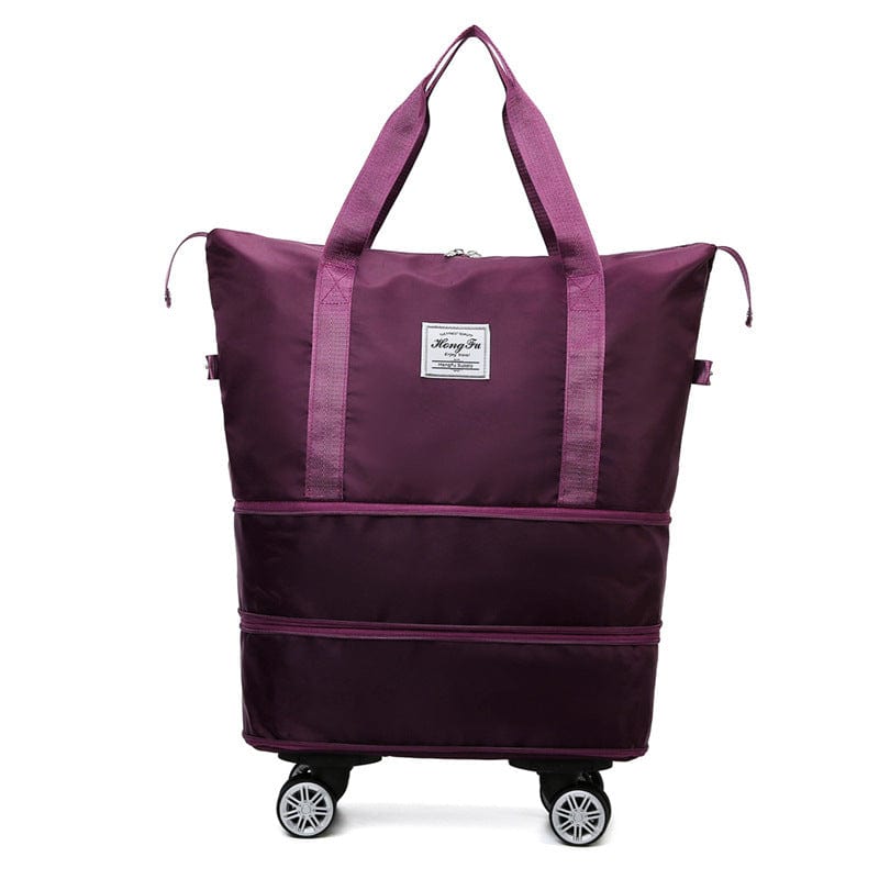 New Universal Wheel Travel Bag With Double-layer Dry And Wet Separation Fitness Yoga Shoulser Bags Sports Fitness Large Capacity Handbag Women bag fashion novaa Dark Purple