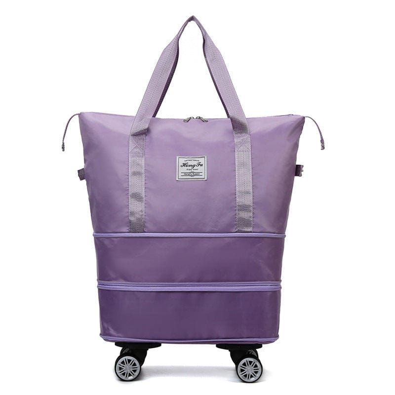 New Universal Wheel Travel Bag With Double-layer Dry And Wet Separation Fitness Yoga Shoulser Bags Sports Fitness Large Capacity Handbag Women bag fashion novaa Light Purple