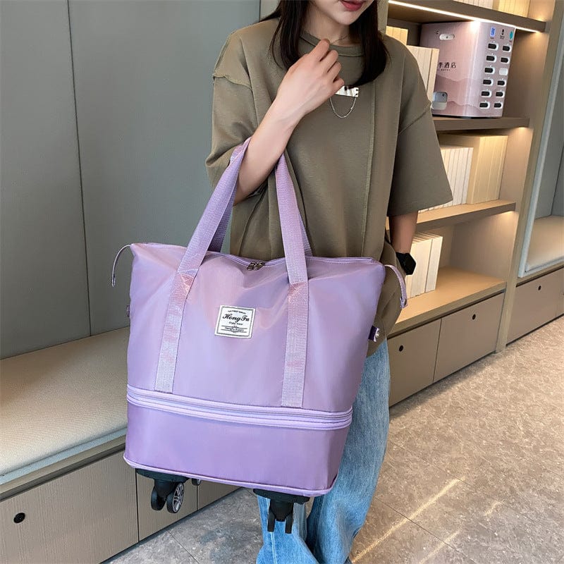 New Universal Wheel Travel Bag With Double-layer Dry And Wet Separation Fitness Yoga Shoulser Bags Sports Fitness Large Capacity Handbag Women bag fashion novaa