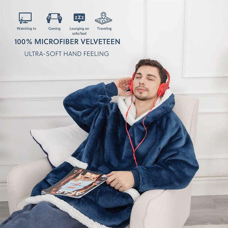Winter TV Hoodie Blanket Winter Warm Home Clothes Women Men Oversized Pullover With Pockets dress fashion novaa