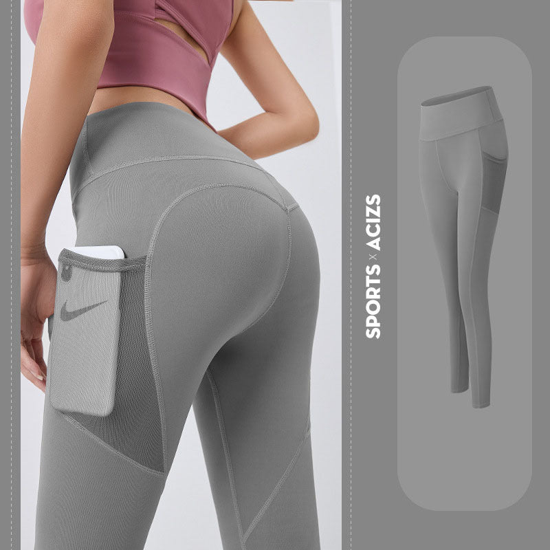 Yoga Pants Women With Pocket Leggings Sport Girl Gym Leggings Women Tummy Control Jogging Tights Female Fitness Pants Yoga Pants fashion novaa Sea Rock Grey 2XL