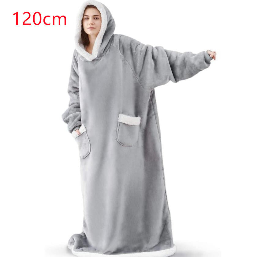 Winter TV Hoodie Blanket Winter Warm Home Clothes Women Men Oversized Pullover With Pockets dress fashion novaa 120cm grey grey One Size