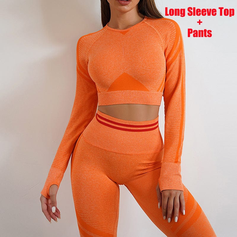 Seamless Yoga Pants Sports Gym Fitness Leggings Or Long Sleeve Tops Outfits Butt Lifting Slim Workout Sportswear Clothing dress fashion novaa