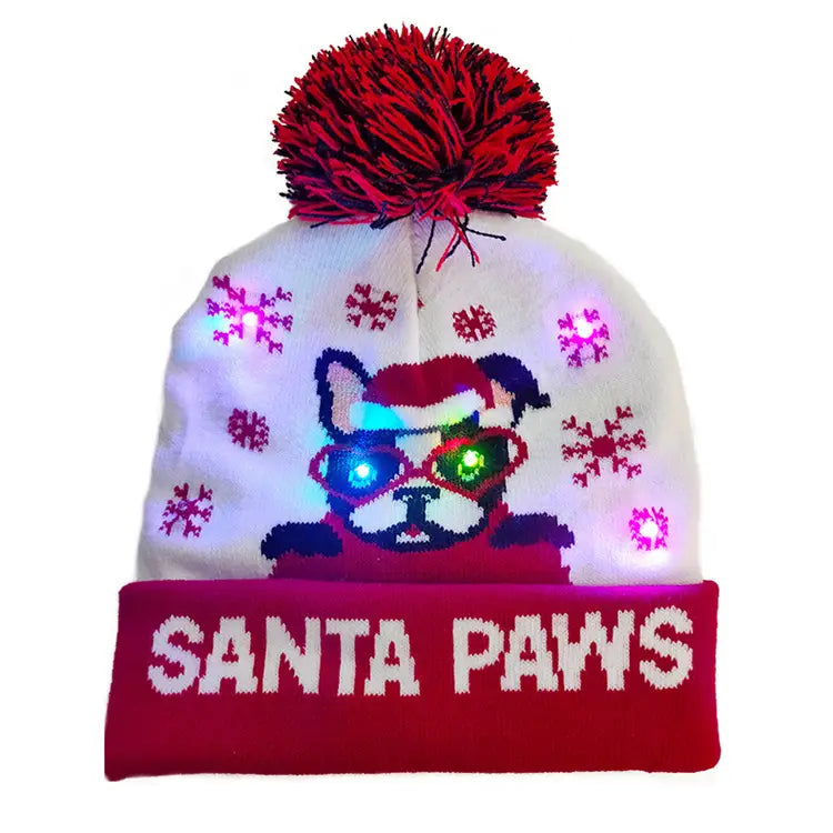 LED Christmas Hat Sweater Knitted Beanie Christmas Light Up Knitted Hat Christmas Gift Kids Xmas New Year Decorations Trending Products fashion novaa