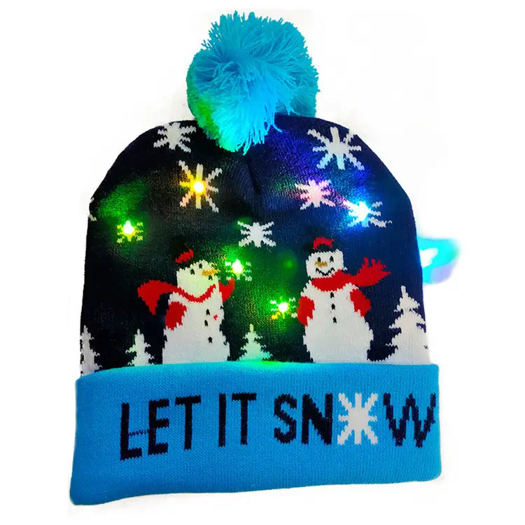 LED Christmas Hat Sweater Knitted Beanie Christmas Light Up Knitted Hat Christmas Gift Kids Xmas New Year Decorations Trending Products fashion novaa