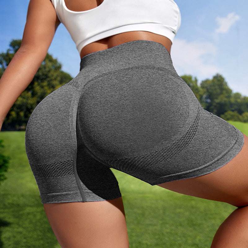 Women Sport Seamless Short Leggings High Waist Elastic Solid Yoga Leggings Ftness Gym Trainning Joggings Pants Women's Denim Pants fashion novaa Dark gray L