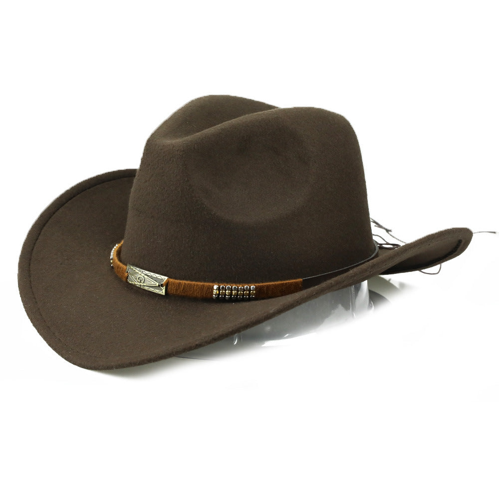 Fashion Personality Hot Selling Woolen Denim Hat hat VISMERA Brown 56to58cm