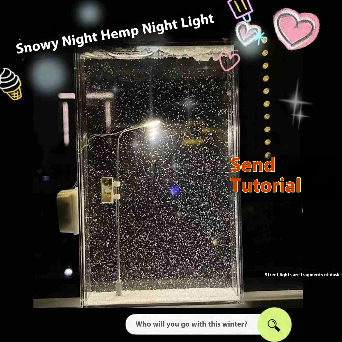 Magic Snowy Landscape Night Lights Small Street Light Snowy Flowing Night DIY Christmas Lights Christmas Desktop Decor Handmade kids fashion novaa 1 Style