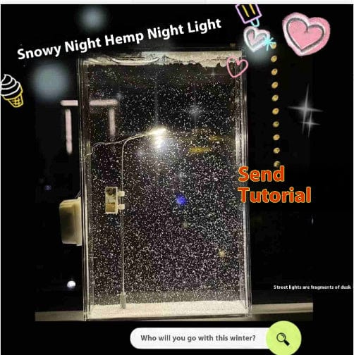 Magic Snowy Landscape Night Lights Small Street Light Snowy Flowing Night DIY Christmas Lights Christmas Desktop Decor Handmade kids fashion novaa 2 Style