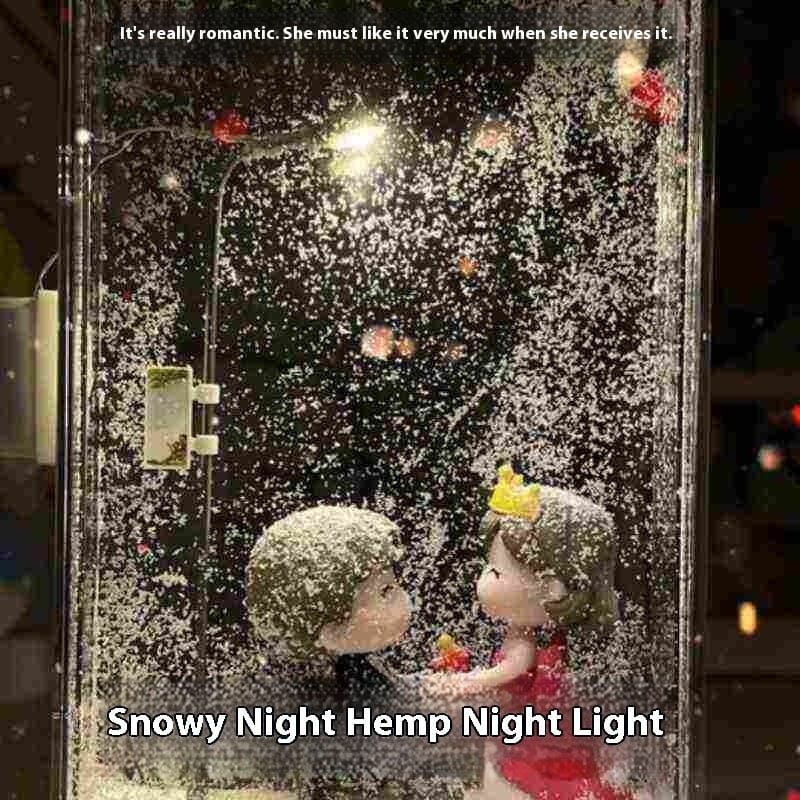 Magic Snowy Landscape Night Lights Small Street Light Snowy Flowing Night DIY Christmas Lights Christmas Desktop Decor Handmade kids fashion novaa 4 Style