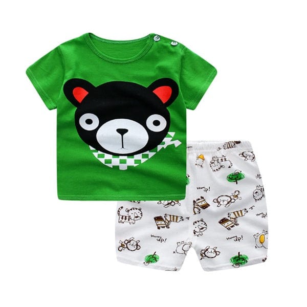 Cartoon Clothing Baby Boy Summer Clothes T-shirt Baby Girl Casual Clothing Sets kids fashion novaa Bear 100cm
