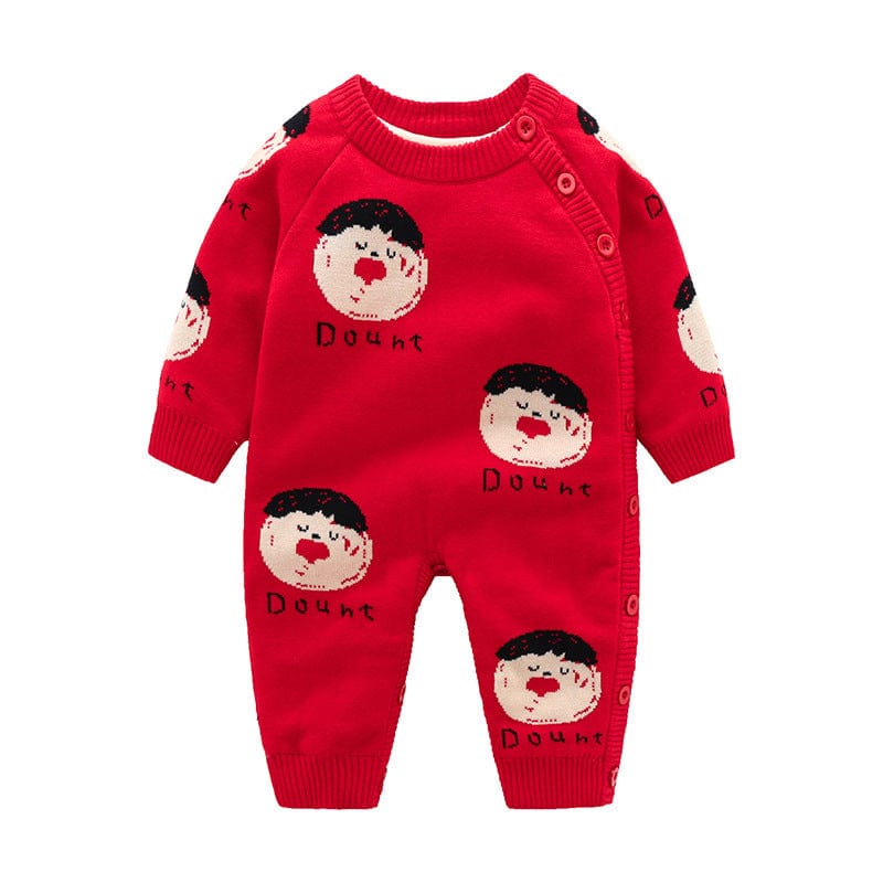 Newborn Baby Clothes Baby Crawling Clothes Thickening Out Baby Harness kids fashion novaa Big red doughnut 80cm