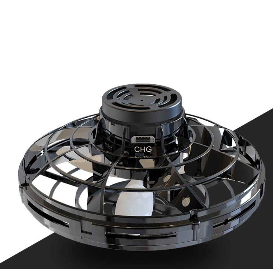 Mini Fingertip Gyro Interactive Decompression Toy Drone LED UFO Type Flying Helicopter Spinner Toy Kids kids fashion novaa Black