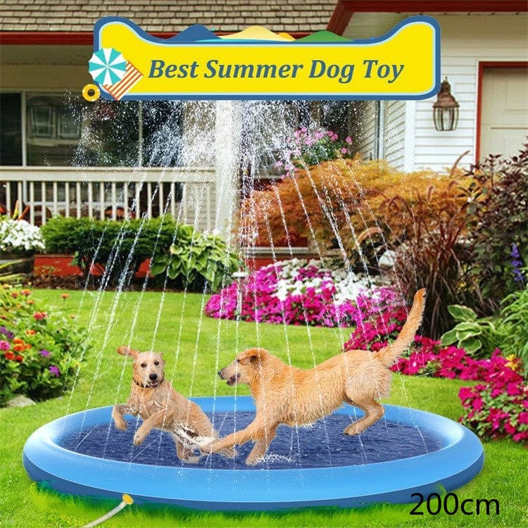 Non-Slip Splash Pad For Kids And Pet Dog Pool Summer Outdoor Water Toys Fun Backyard Fountain Play Mat kids fashion novaa Blue 2m