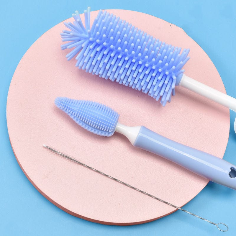 Baby Silicone Baby Bottle Brush Straw Scrubbing Baby Bottle Brush Cleaning kids fashion novaa Blue