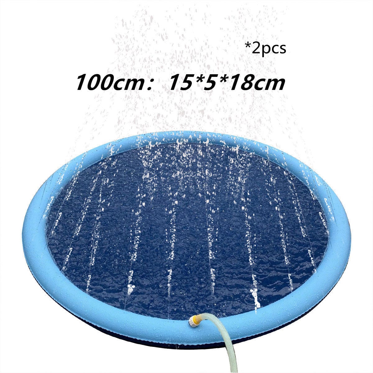 Non-Slip Splash Pad For Kids And Pet Dog Pool Summer Outdoor Water Toys Fun Backyard Fountain Play Mat kids fashion novaa Blue100cm2pcs