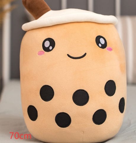 Cute Fruit Drink Plush Stuffed Soft Strawberry Milk Tea Plush Boba Tea Cup Toy Bubble Tea Pillow Cushion Kids Gift kids fashion novaa Brown 70CM