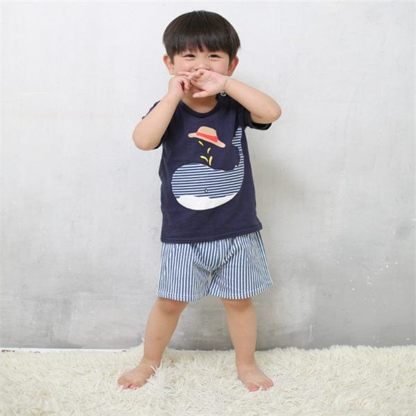 Cartoon Clothing Baby Boy Summer Clothes T-shirt Baby Girl Casual Clothing Sets kids fashion novaa