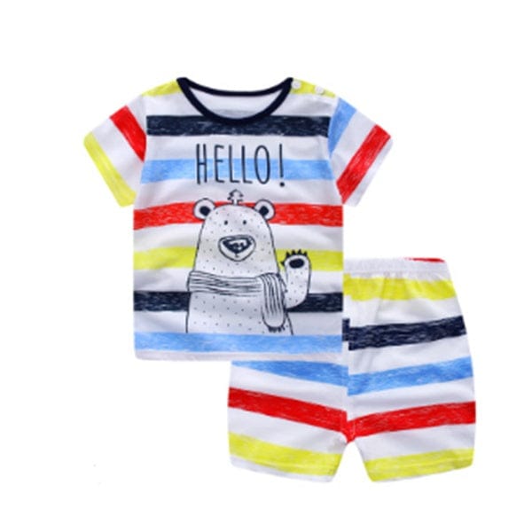 Cartoon Clothing Baby Boy Summer Clothes T-shirt Baby Girl Casual Clothing Sets kids fashion novaa