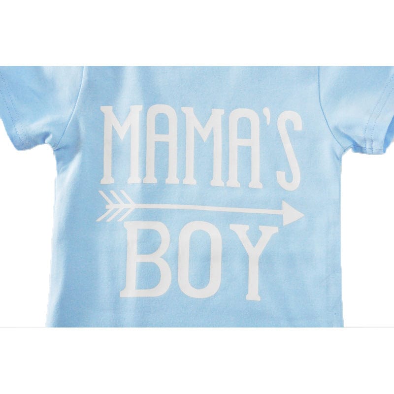 Children's Clothing Boy Suit Short-Sleeved T-Shirt Blue Letter Arrow Geometric Pants Baby Two-Piece Suit kids fashion novaa