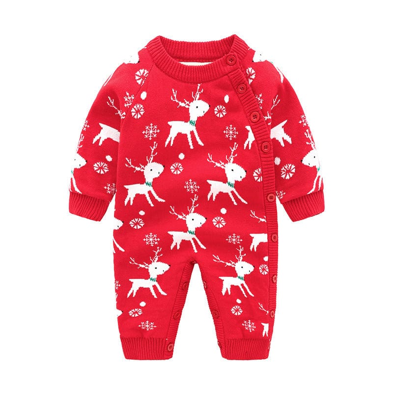 Newborn Baby Clothes Baby Crawling Clothes Thickening Out Baby Harness kids fashion novaa Christmas snowflake deer 66cm