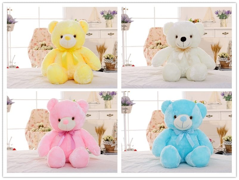 Creative Light Up LED Teddy Bear Stuffed Animals Plush Toy Colorful Glowing Christmas Gift For Kids Pillow kids fashion novaa