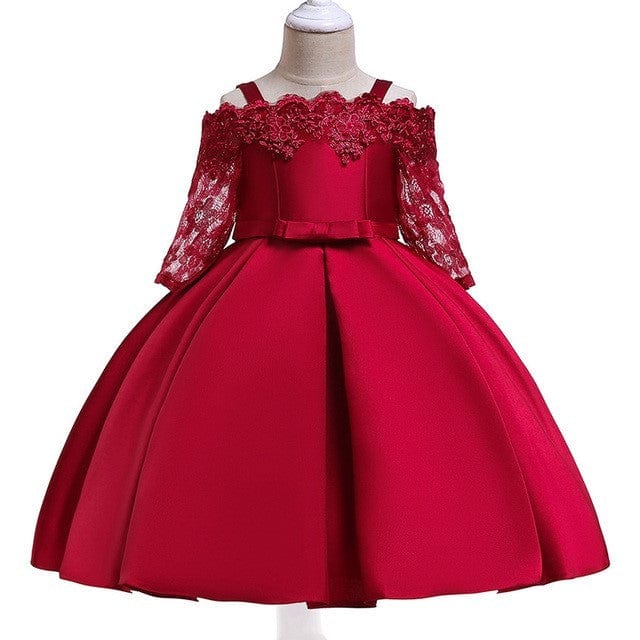 Kids Girls Dress Toddler Tops Skirts Kid Clothes Children kids fashion novaa Dark Red 10T