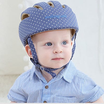 Kids Hat Cotton Protective Helmet Safety kids fashion novaa Elegant blue