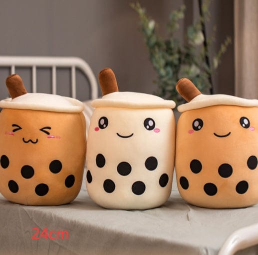 Cute Fruit Drink Plush Stuffed Soft Strawberry Milk Tea Plush Boba Tea Cup Toy Bubble Tea Pillow Cushion Kids Gift kids fashion novaa Family 24CM