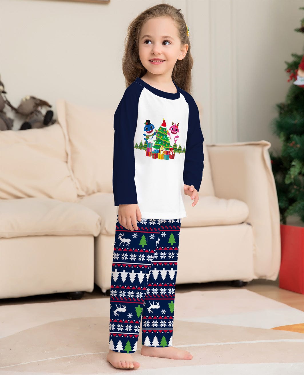 Family Matching Christmas Pajamas Set Xmas Long Sleeve Sleepwear Nightwear For Couples Kids Baby kids fashion novaa