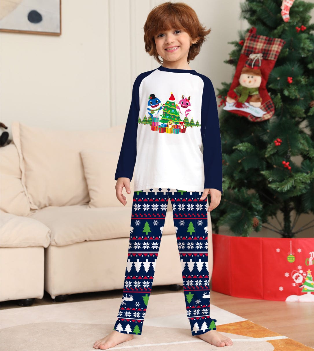 Family Matching Christmas Pajamas Set Xmas Long Sleeve Sleepwear Nightwear For Couples Kids Baby kids fashion novaa