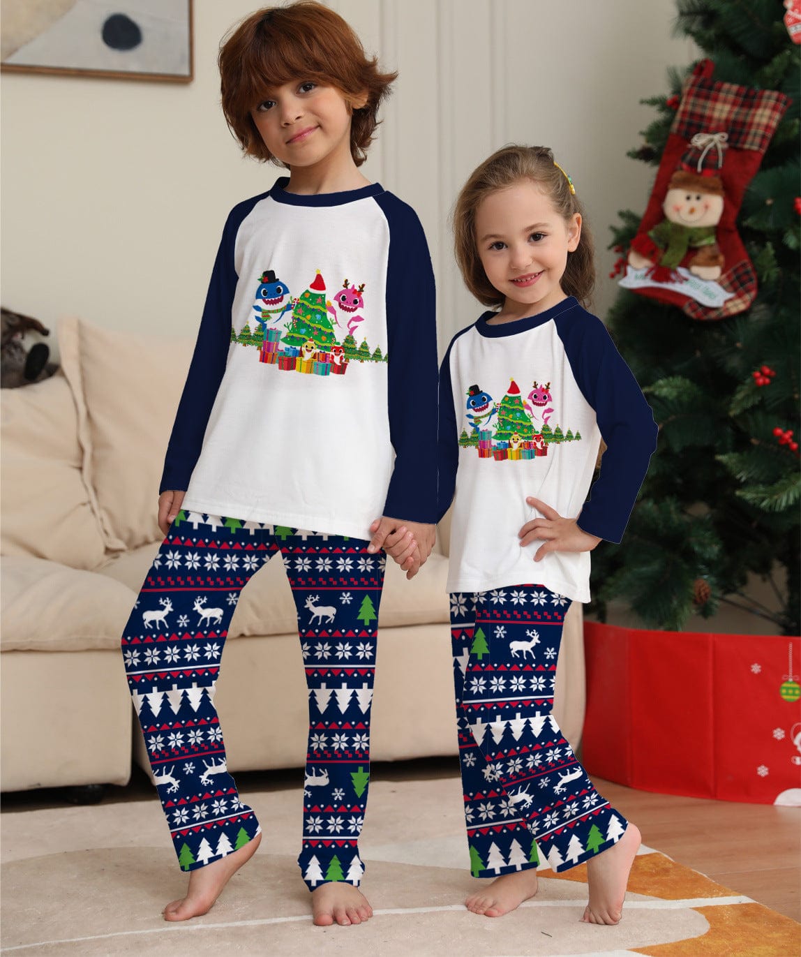 Family Matching Christmas Pajamas Set Xmas Long Sleeve Sleepwear Nightwear For Couples Kids Baby kids fashion novaa