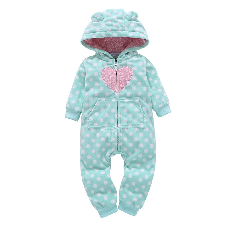 Long-sleeved fleece baby clothes romper kids fashion novaa Green 12M