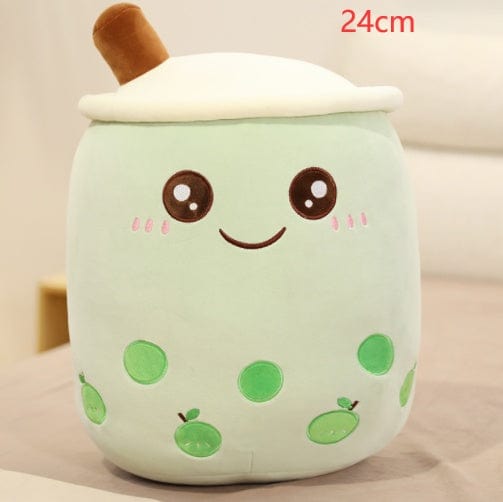 Cute Fruit Drink Plush Stuffed Soft Strawberry Milk Tea Plush Boba Tea Cup Toy Bubble Tea Pillow Cushion Kids Gift kids fashion novaa Green 24CM
