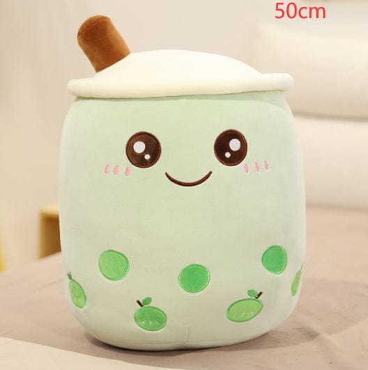 Cute Fruit Drink Plush Stuffed Soft Strawberry Milk Tea Plush Boba Tea Cup Toy Bubble Tea Pillow Cushion Kids Gift kids fashion novaa Green 50CM