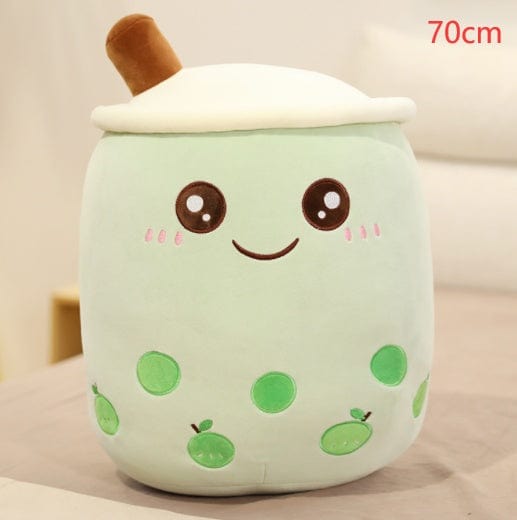 Cute Fruit Drink Plush Stuffed Soft Strawberry Milk Tea Plush Boba Tea Cup Toy Bubble Tea Pillow Cushion Kids Gift kids fashion novaa Green 70CM