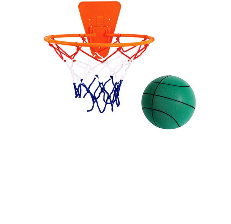 Silent High Density Foam Sports Ball Indoor Mute Basketball Soft Elastic Ball Children Sports Toy Games kids fashion novaa Green set No 3 Basketball