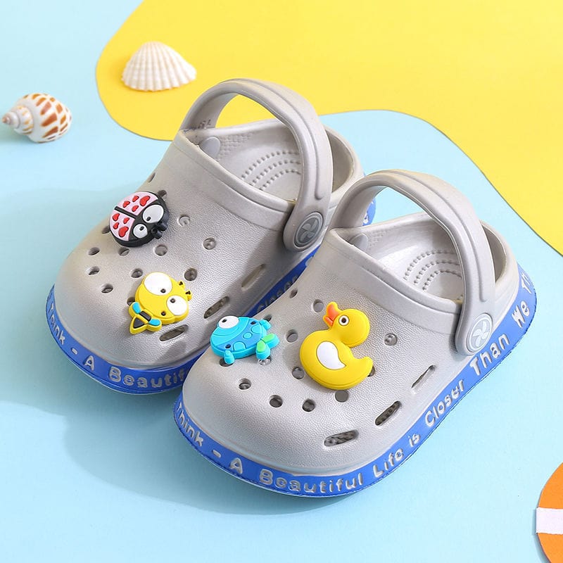 Kids Slippers for Boys Girls Cartoon Shoes Summer Toddler kids fashion novaa Grey 18